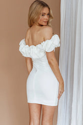 Always Yours Off-Shoulder Mini Dress White